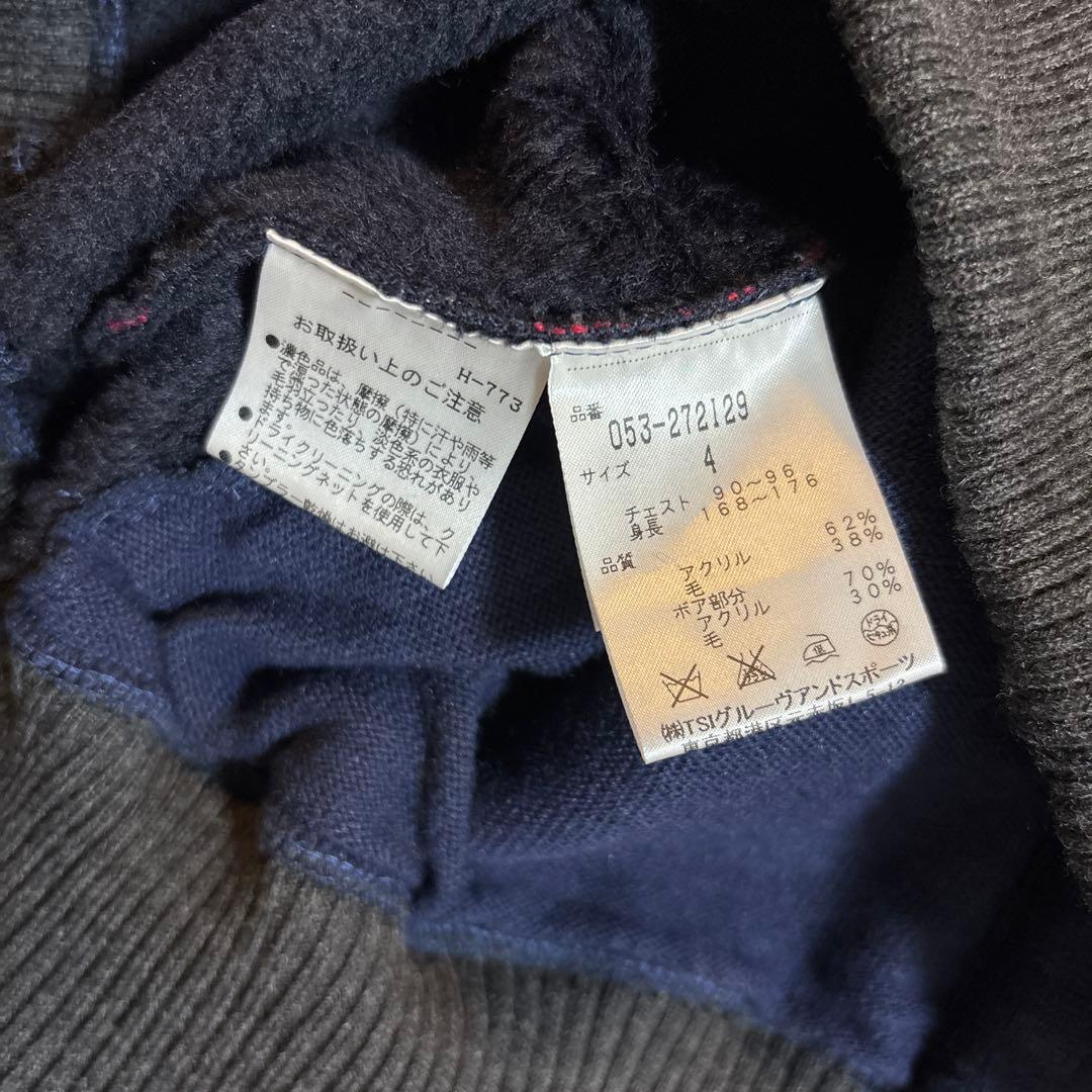 PEARLY GATES ボーダー柄 ニットブルゾン ワッペン ダブルジップ