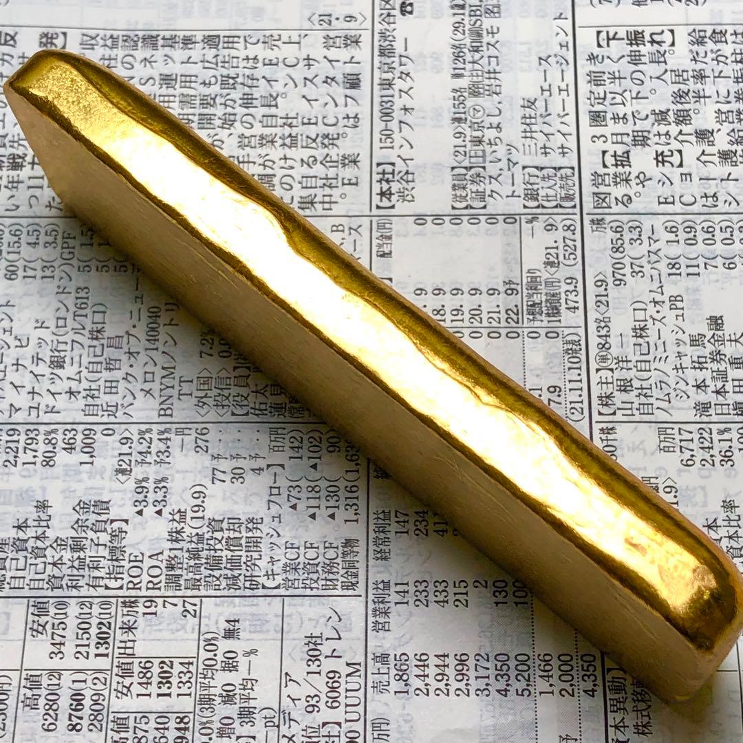 古銭　金貨　開運金棒·金元寶 「純淨金條 千足純條 景福」縁起物　金錠 美品