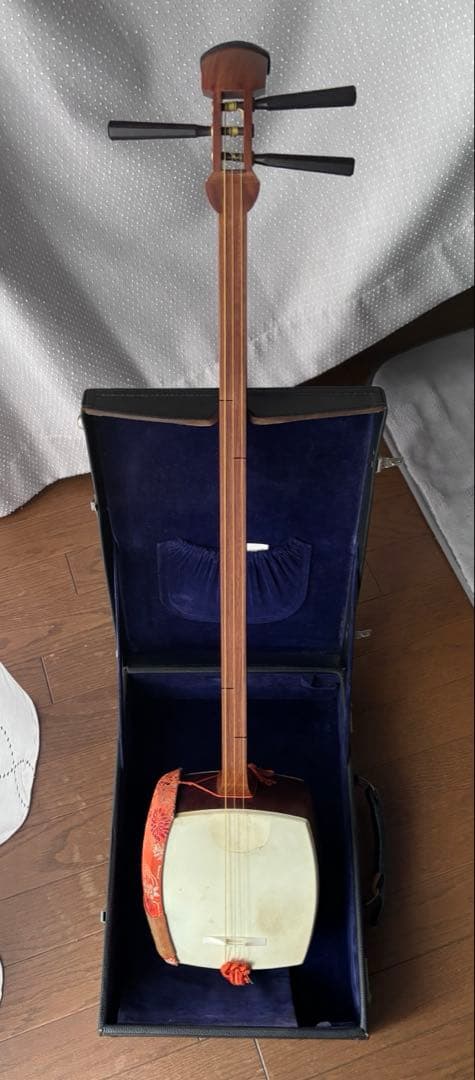 三味線　 三つ折り　ケース付　細棹（2,5cm） 【メルカリ便発送】