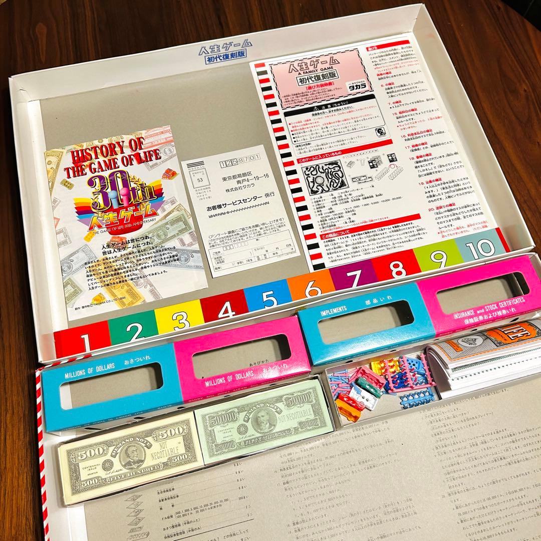 タカラ　名作ボドゲ　人生ゲーム　1968年初代復刻版　1998年　30周年
