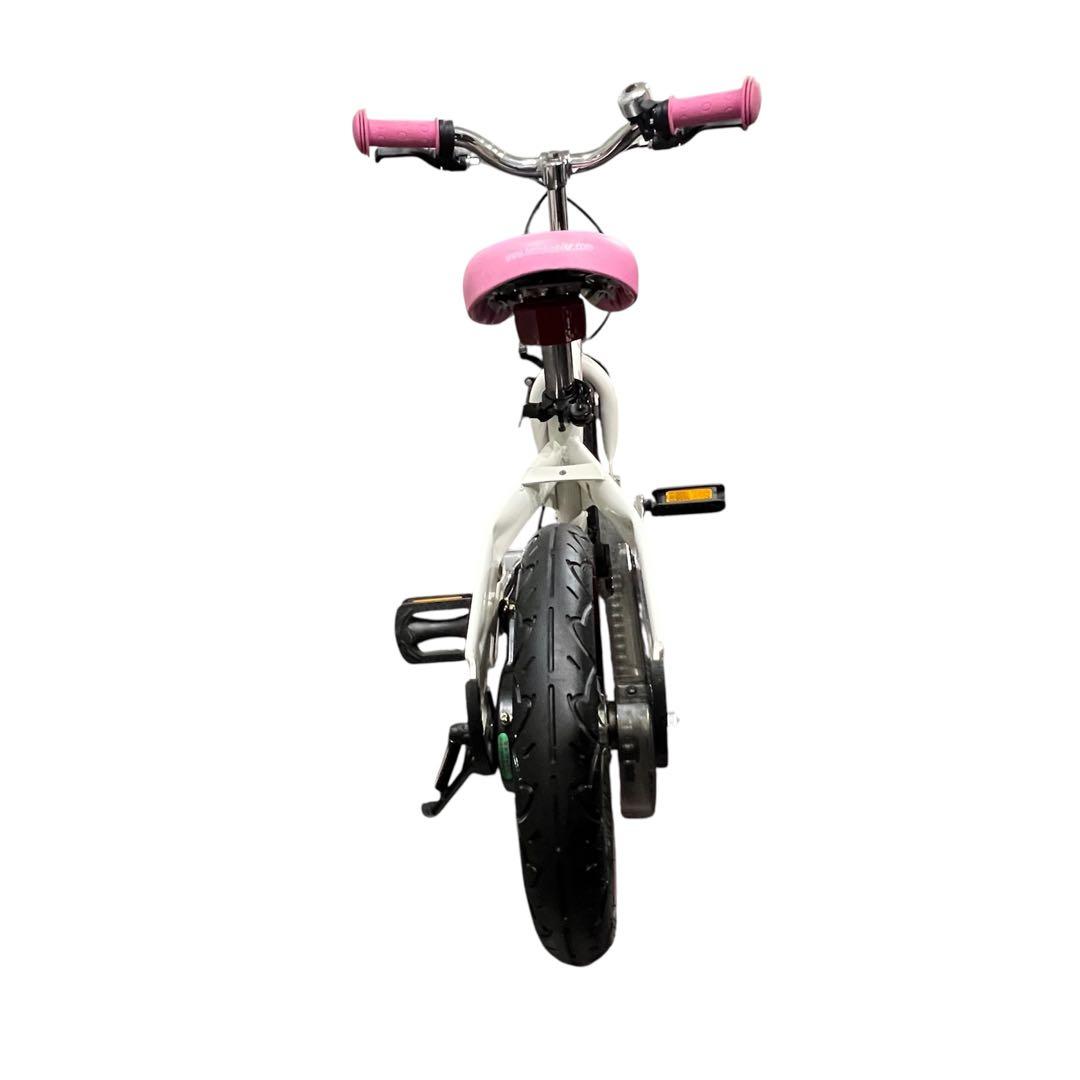 極美品☆限定カラー　へんしんバイク 自転車 ホワイト ピンク　空気入れ付き