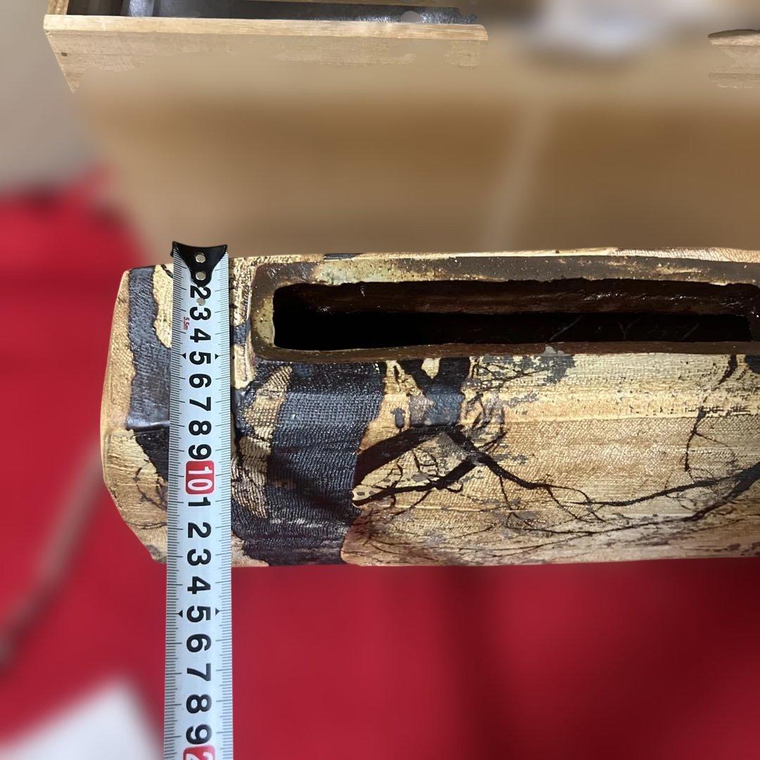 三宅洋司 先生大作　平成15年度陶芸展代表作品　抜絵金銀彩桜紋扁壺　共箱