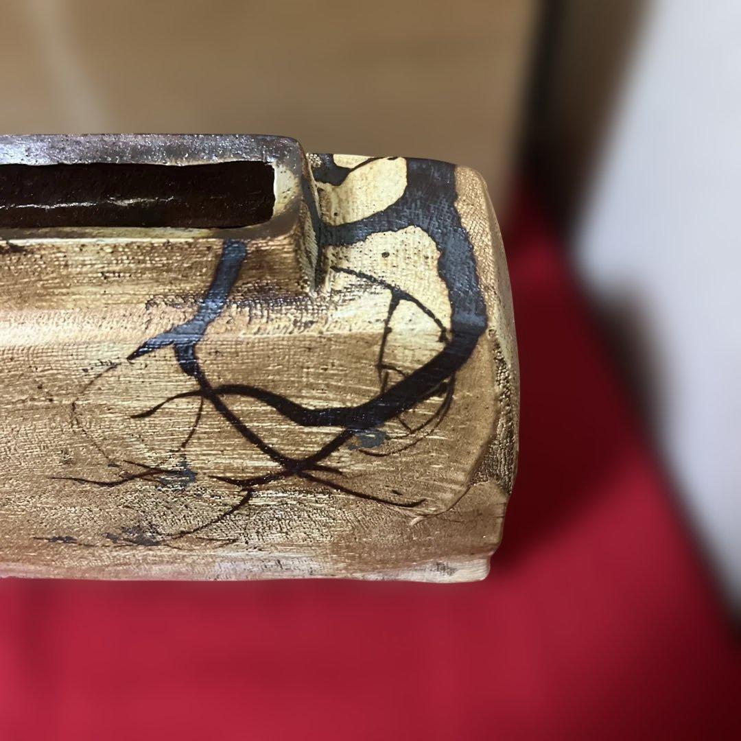 三宅洋司 先生大作　平成15年度陶芸展代表作品　抜絵金銀彩桜紋扁壺　共箱