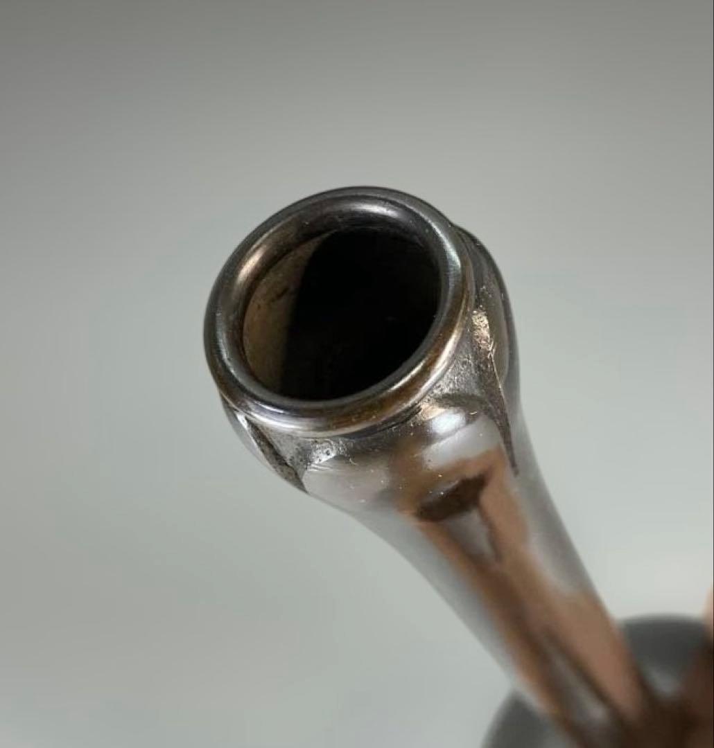 【茶道具】香春造　錆銅製　鶴一声花入（共箱）送料込