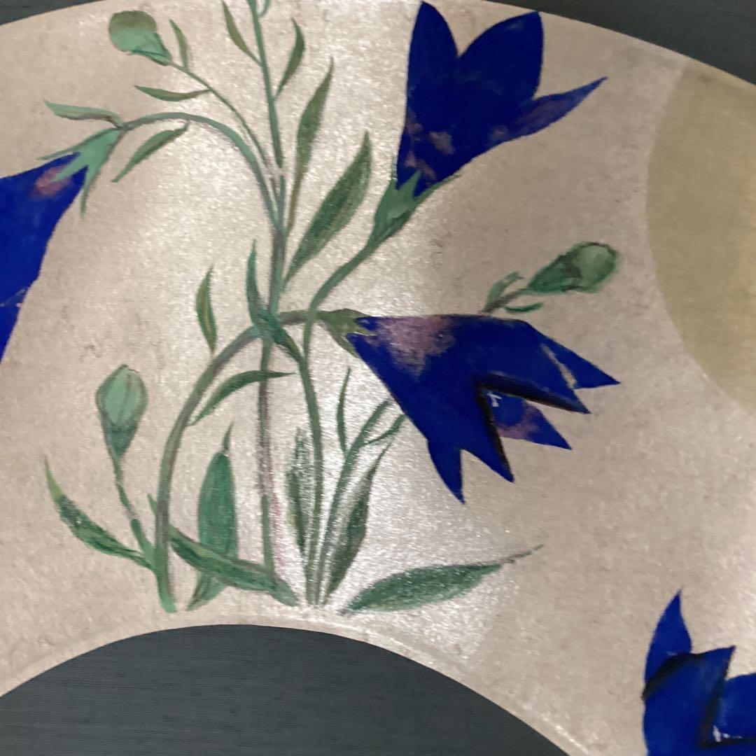 速水御舟作　　昭和8年作　桔梗図木版画掛軸　　便利堂参考　　掛軸一幅　582