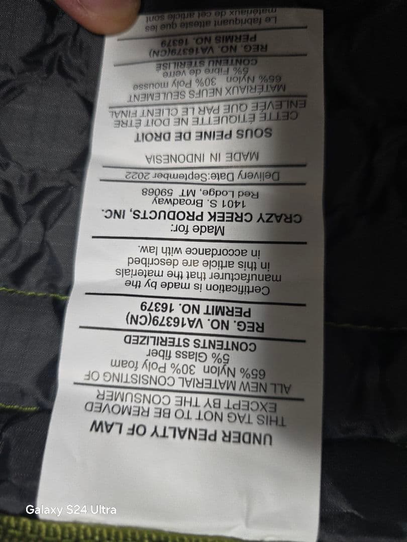 CRAZY CREEK HEX2.0 オリジナルチェア オリーブ×スレート