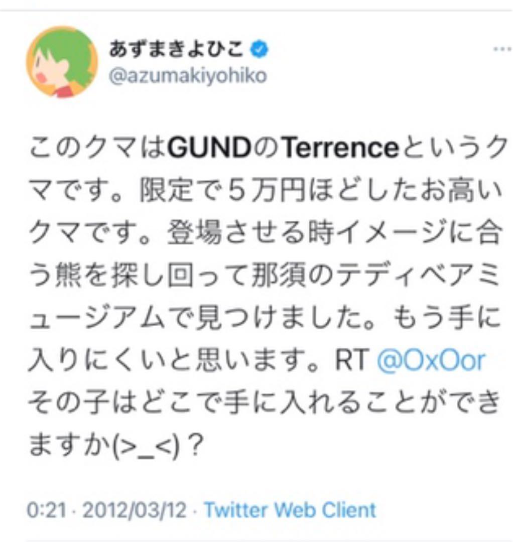 GUND Teddies 500体限定　よつばと　ジェラルミンのモデル