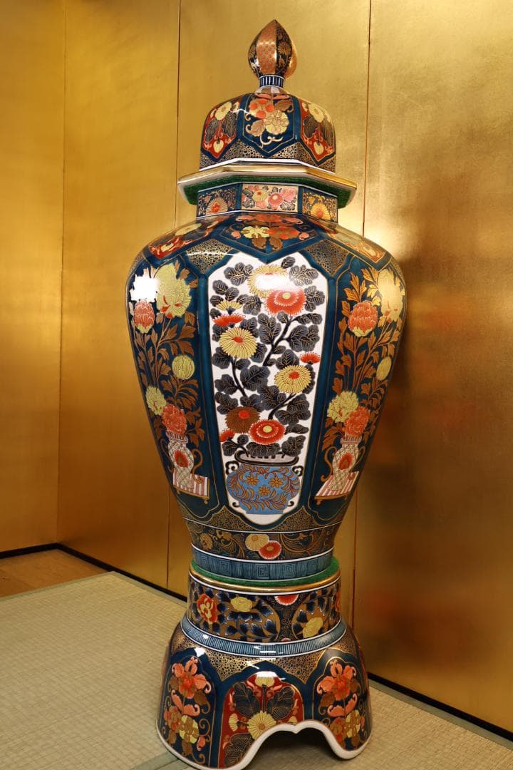 有田焼　舞右衛門 作 「 古伊万里　飾壺 」 沈香壷 高114cm　BK061