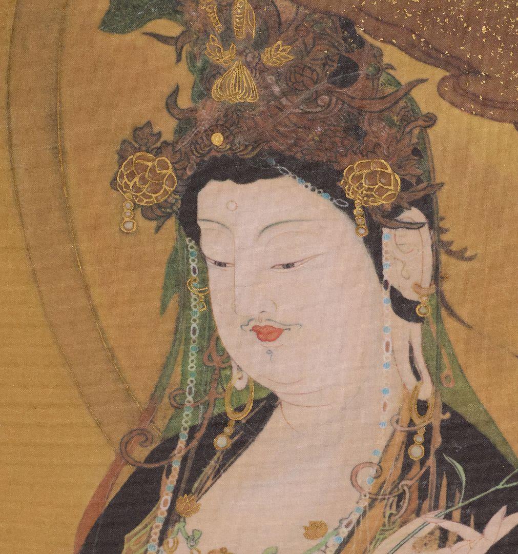 【複製】大塚工藝社 狩野芳崖 悲母観音 限定300部 絹本 掛軸 【MA704】