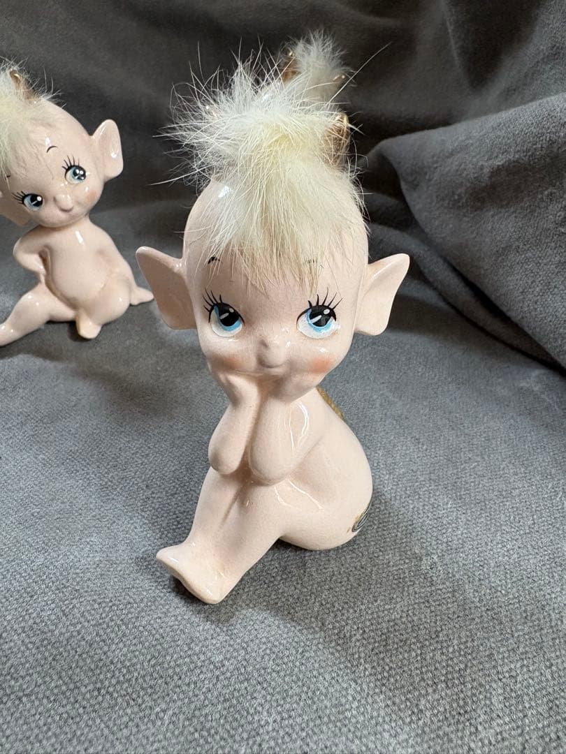 陶器製人形 3体セット　Vintage Rare Charmcraft