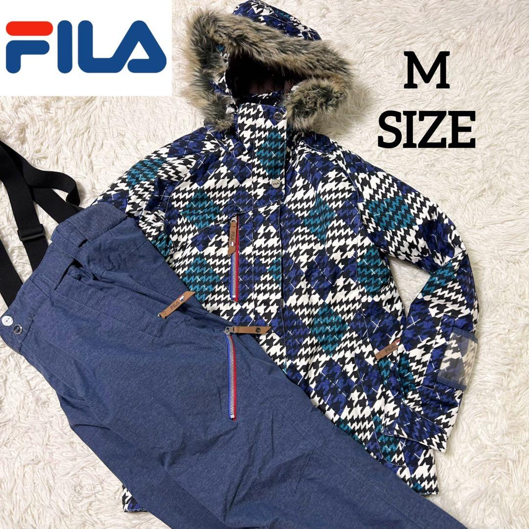 FILA フィラ スキー スノーボード ウェア 総柄 千鳥柄 トリコロール M