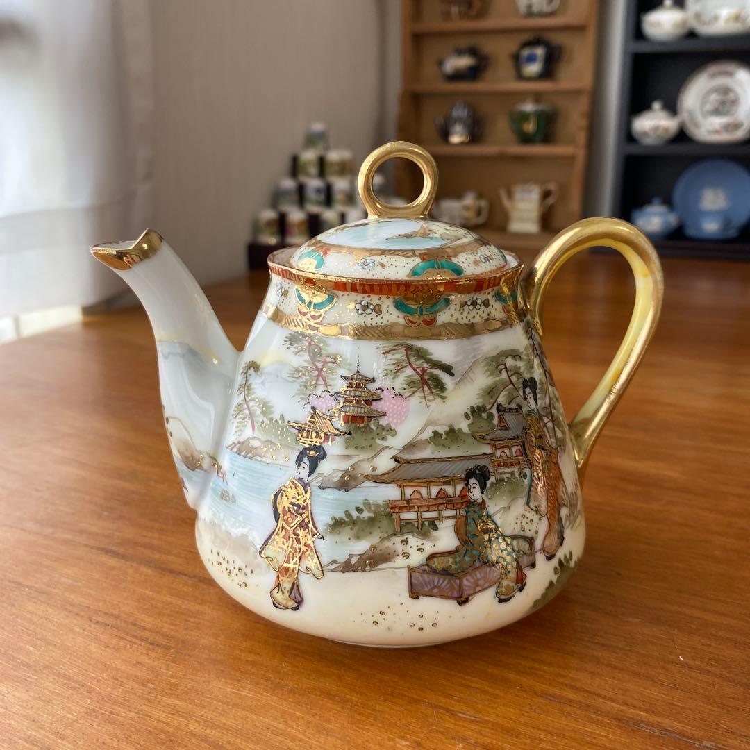 希少　オールドノリタケ　ティーセット　3点セット　英国里帰り品　人気の着物絵