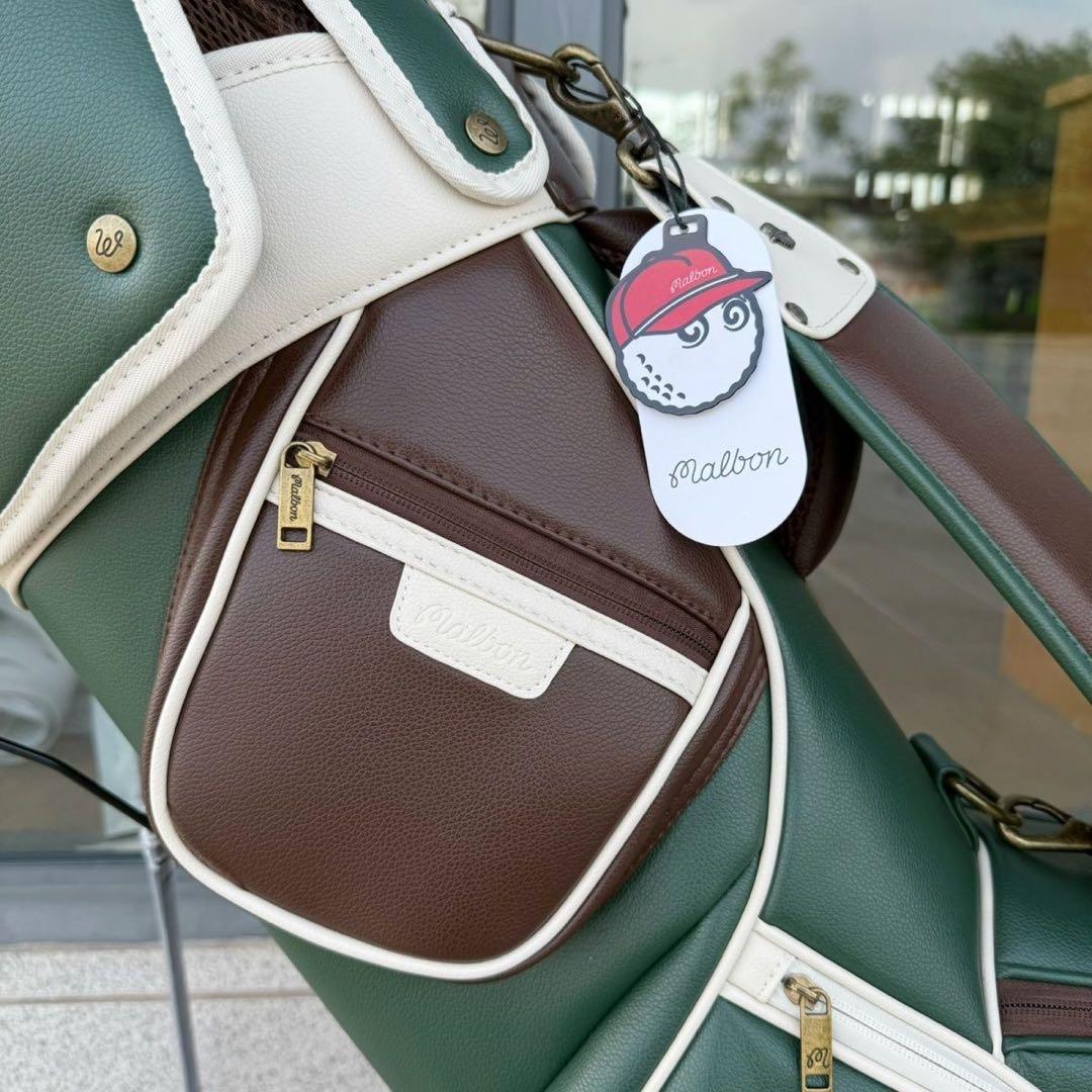 【即発送】 マルボン ゴルフ Malbon キャディバッグ スタンド式 グリーン