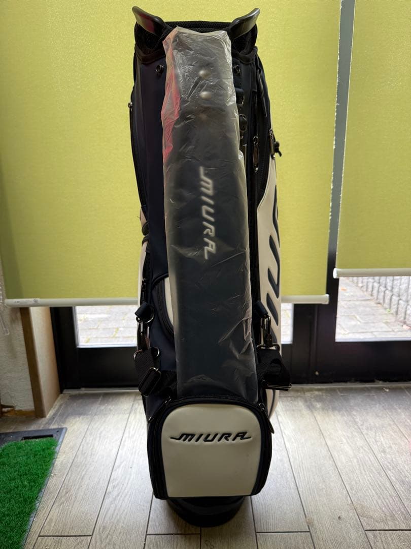 値下げ MIURA キャディバッグ ネイビー/ホワイト