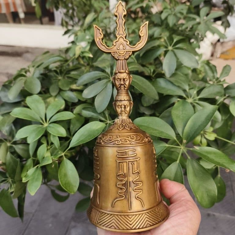 銅製 法器 三清揺鈴 太極八卦鈴 開運 風水 装飾品 工芸品 置物