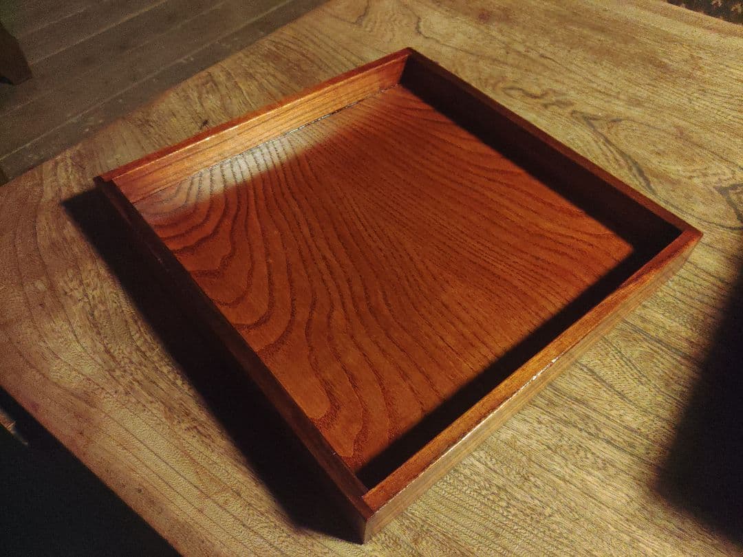 未使用　箱膳 木箱　無垢　天然木　アンティーク レトロ　アンティーク　希少