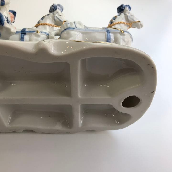 【希少】古代人形 陶磁器 4頭立馬車