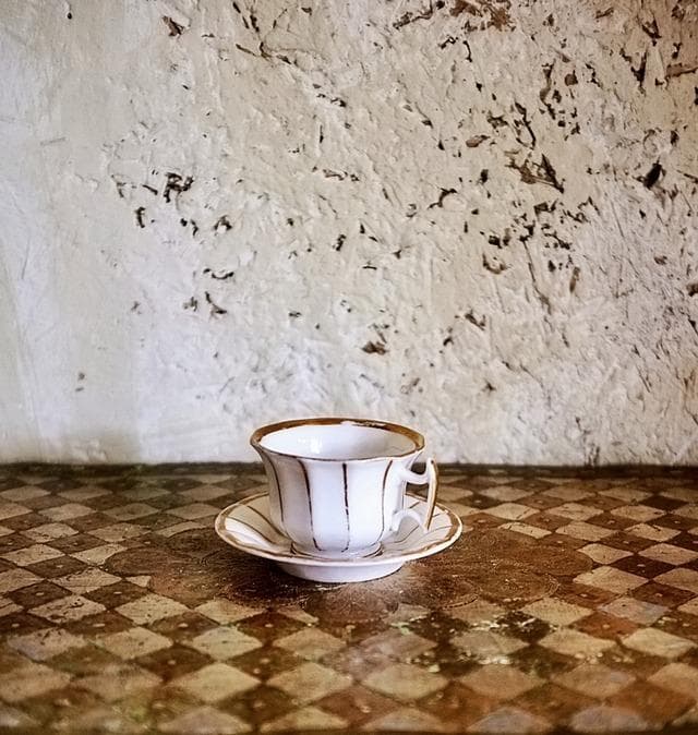 フランス 19世紀 金の珊瑚とカップアンドソーサーb パリ窯 アンティーク