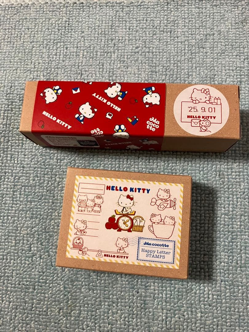 ハローキティデザインのスタンプ 日付け印セット。