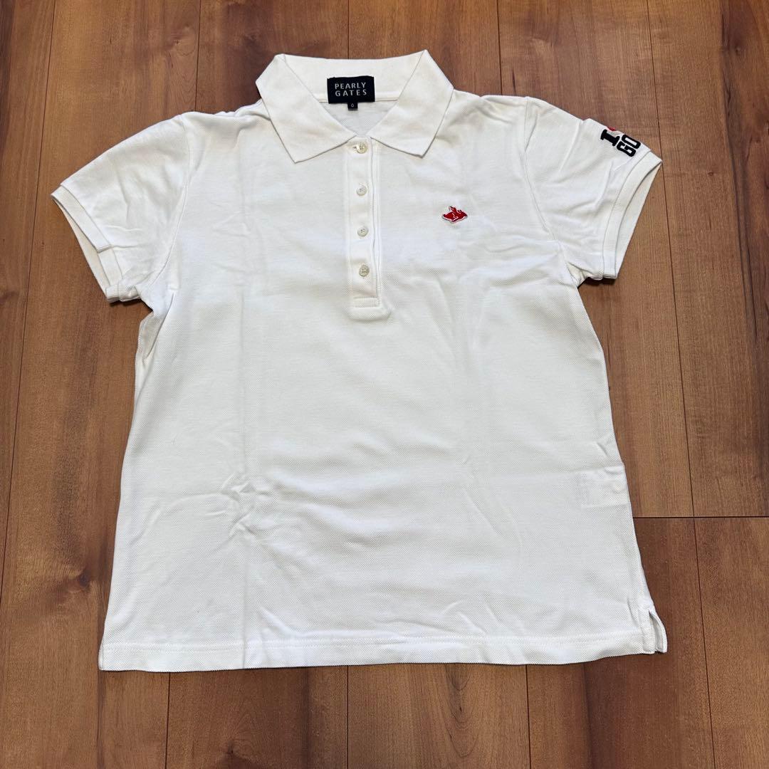 パーリーゲイツ　半袖ポロシャツ　スカート　アクセサリー付き　サイズ0 白×黒