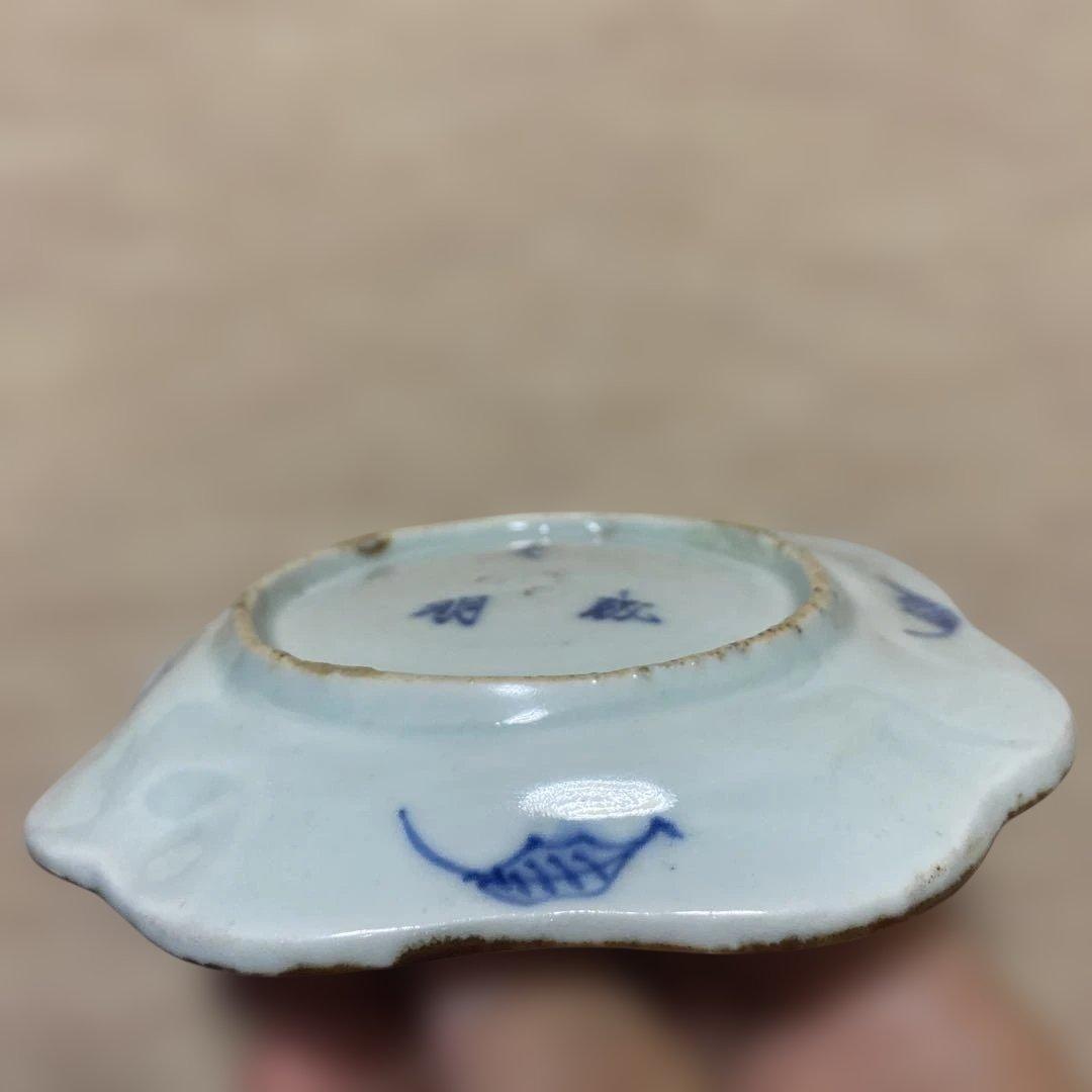 初期伊万里　四角　角取り　山水画　小皿