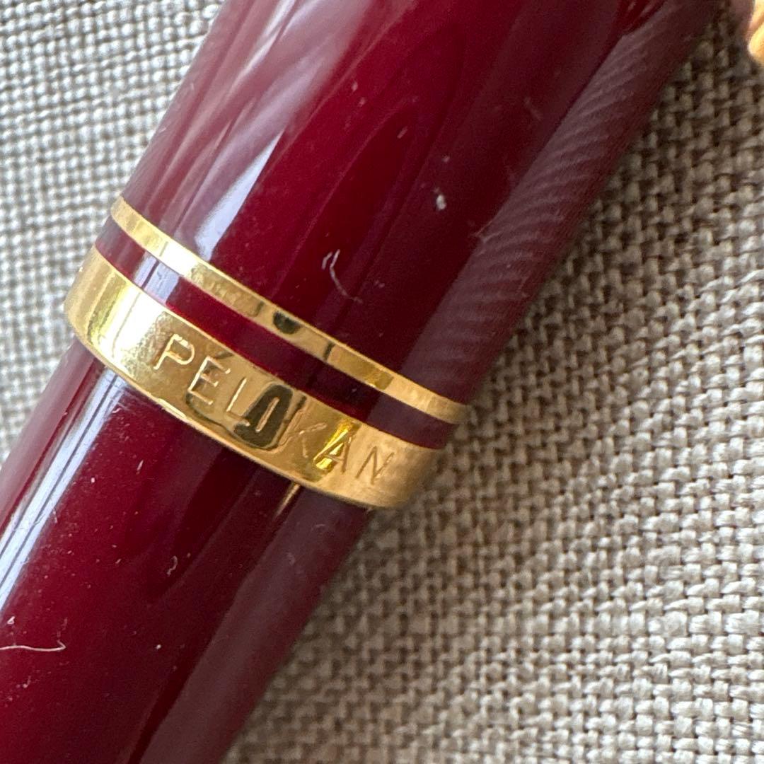 Pelikanペリカン 万年筆 旧型 18C-750 バーガンディ　吸入式
