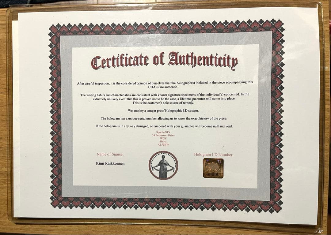 キミ・ライコネン（ロータス）F1 2012 直筆サイン入り A4サイズ