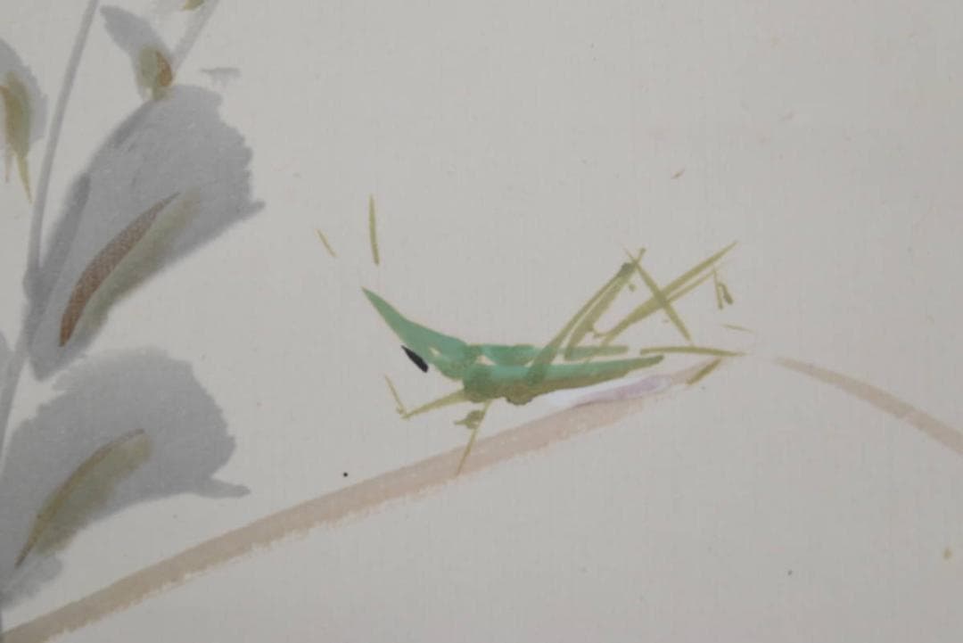 【真作】徳田隣斎/秋草図/掛軸/名家伝来/AA-892