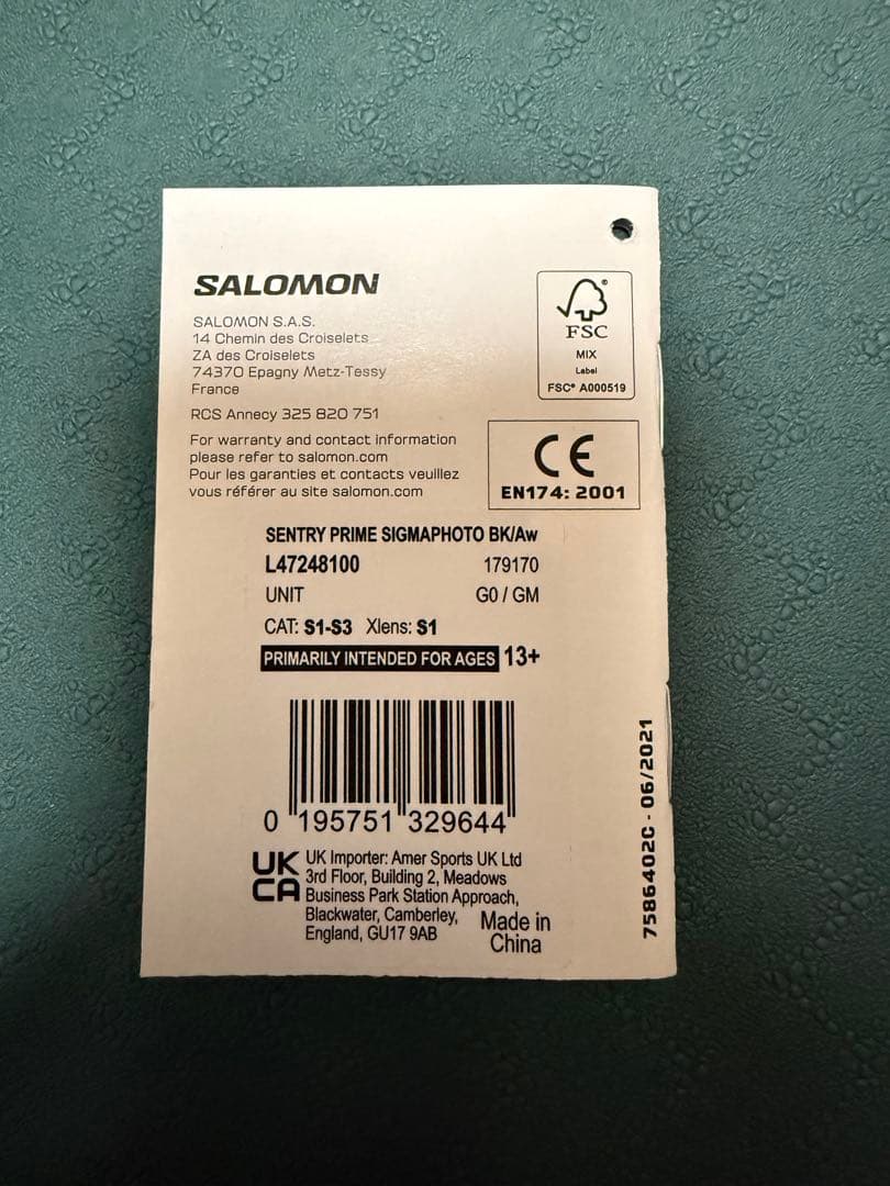 スキー・スノーボードアクセサリー SALOMON SENTRY PRIME SIGMAPHOTO Bk/Aw