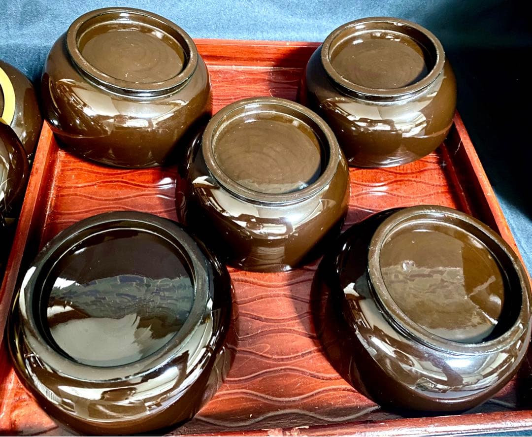 アンティーク 輪島塗 漆器セット 天然木 蒔絵 菓子椀5客 ,沈金 2段重箱