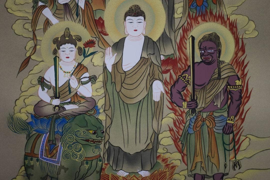 真作/福田素仙/十三佛図/人物図/布袋屋掛軸HK-30