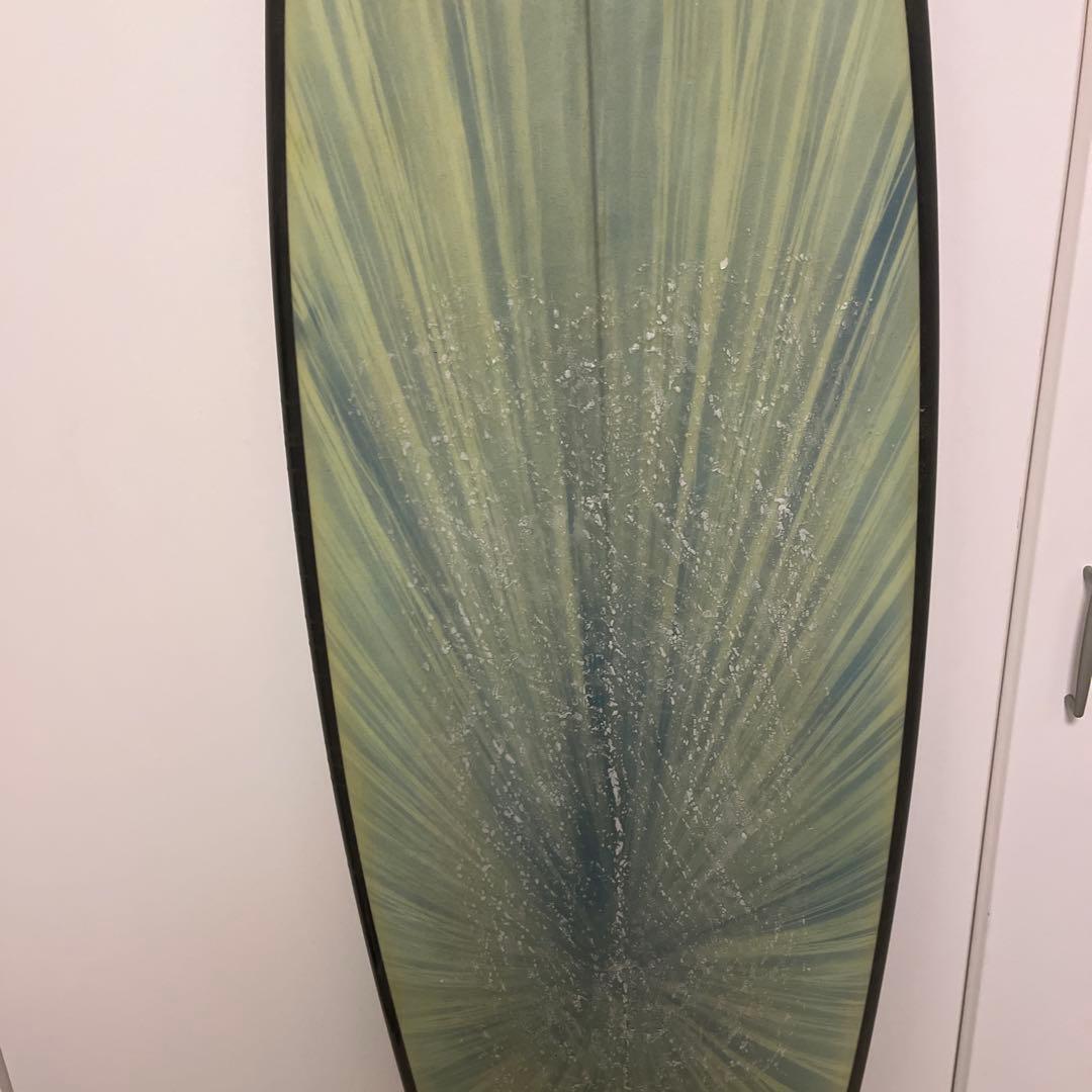 ISHIHARAサーフボード グリーン 5フィン 6.5フィート