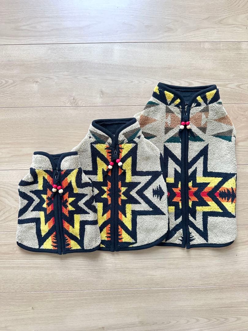 新品PENDLETON×entourage別注ドッグウェア／黒×ベージュ