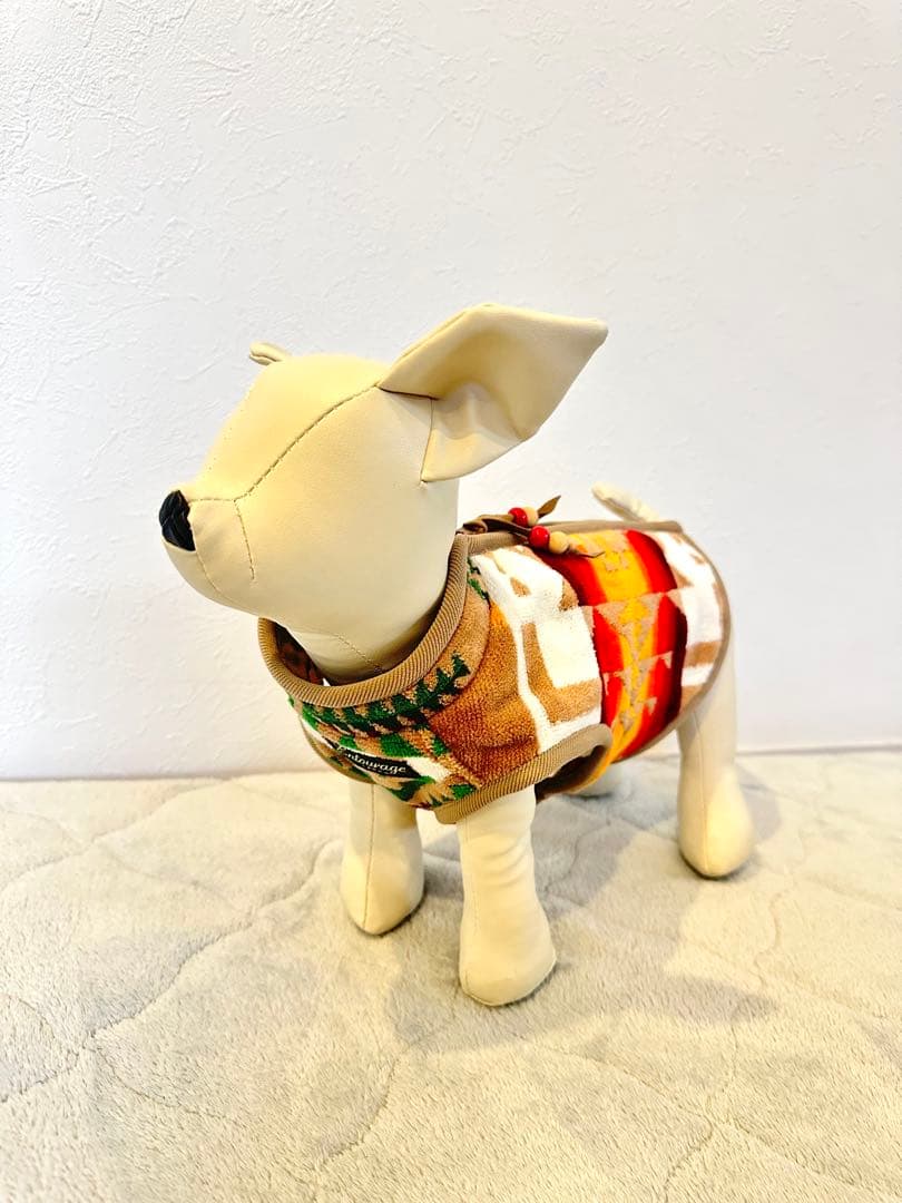 新品PENDLETON×entourage別注ドッグウェア／黒×ベージュ