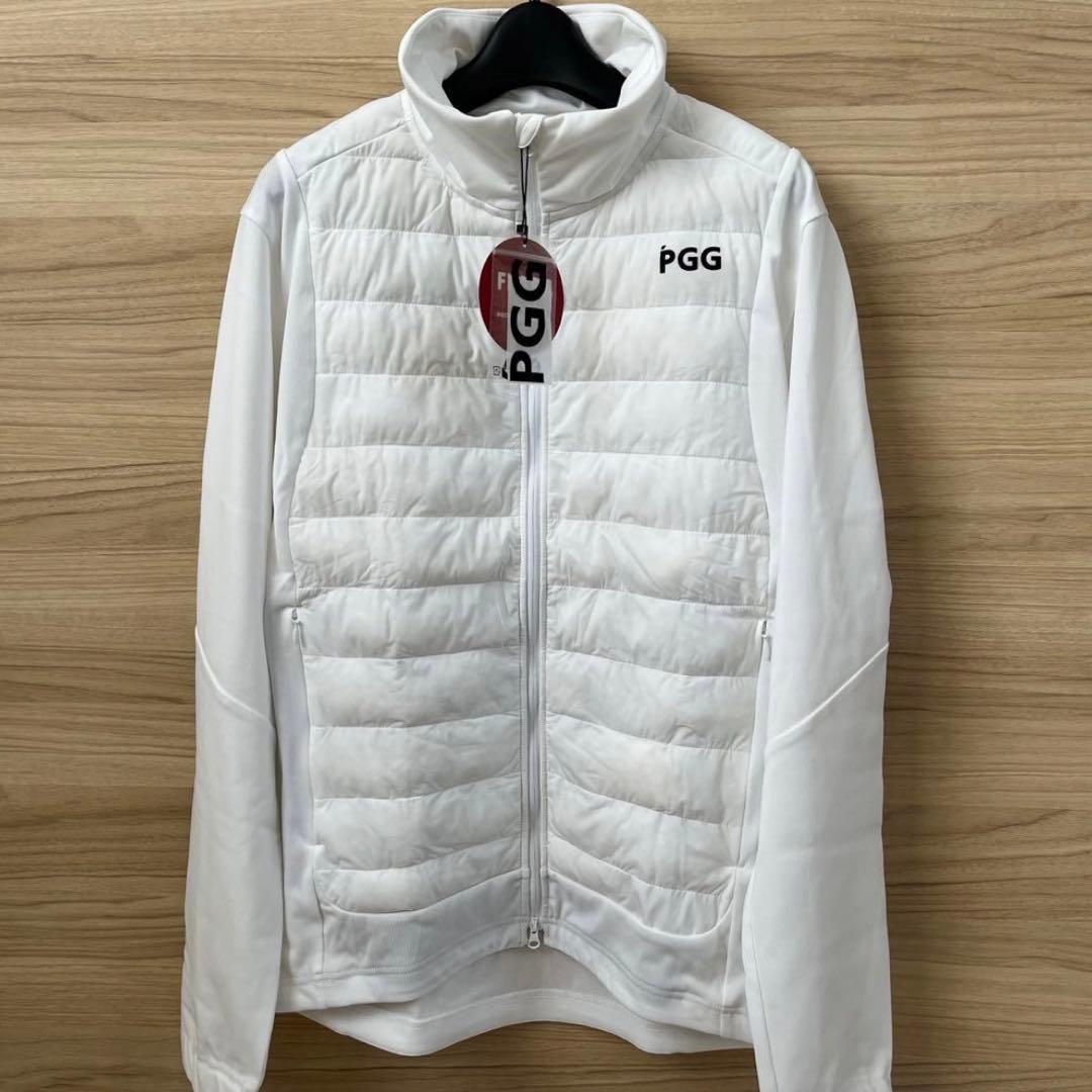 新品★49,500円 中綿ダウンジャケット PGG パーリーゲイツ 白×黒ロゴ４