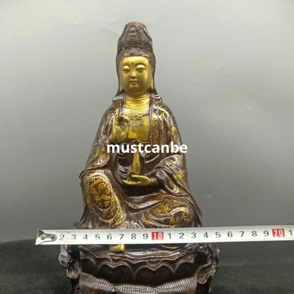 仏教美術 仏像 坐蓮観音菩薩仏像 仏堂供養銅製品 工芸品 置物