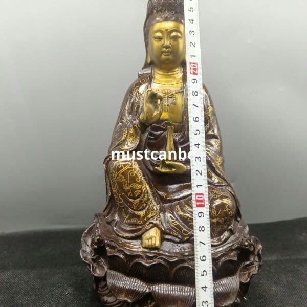 仏教美術 仏像 坐蓮観音菩薩仏像 仏堂供養銅製品 工芸品 置物