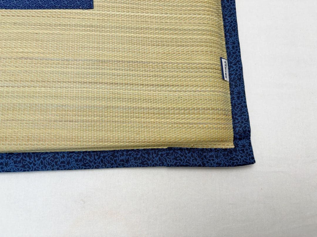 茶道具 人間国宝 芹沢銈介模様 作 イ草座布団 5客組 藍の香 縄のれん 紙箱