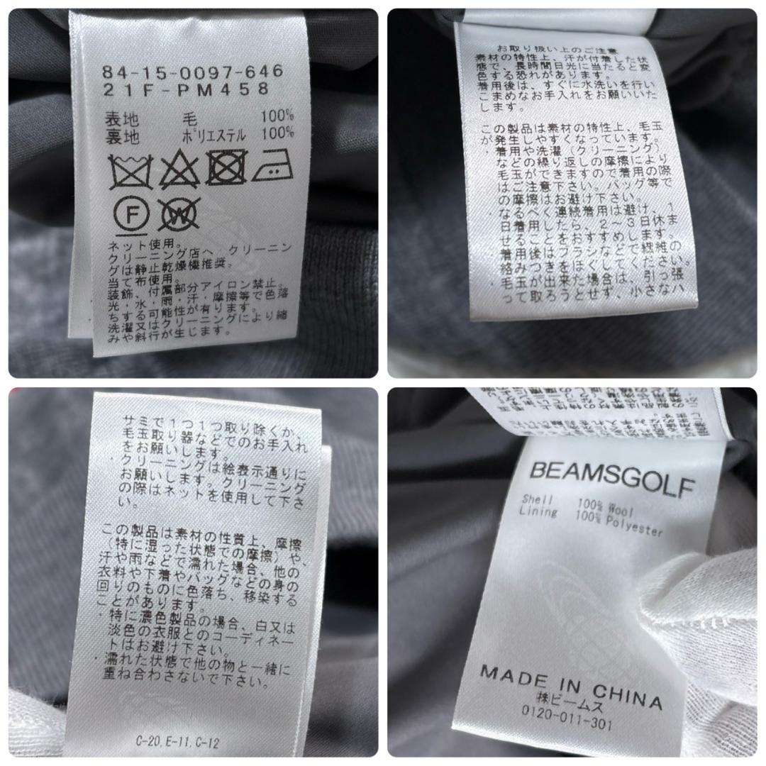 2021FW BEAMS GOLF グレー Vネックセーター S ウール