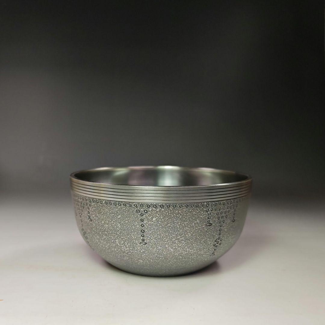 イ551 建水『金谷宗林』『瓔珞彫　建水　白銅製　共箱』茶道具