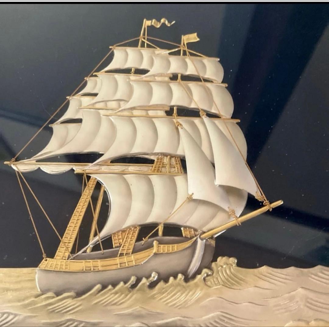 初代 関 武比古 TAKEHIKO SEKI 純銀 額 帆船 7号 作