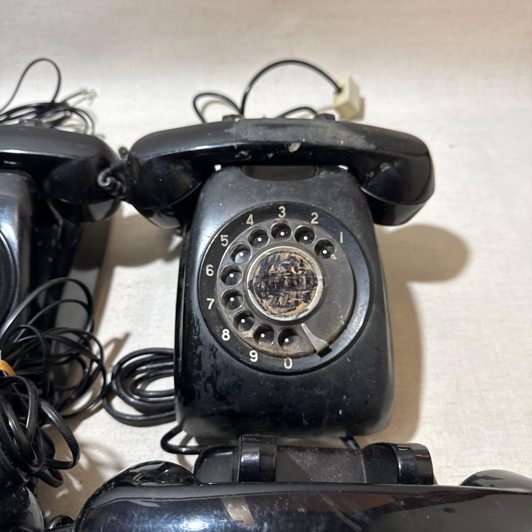 60s 昭和レトロ Japan 黒電話 ダイヤル式電話機 6台まとめ売り セット