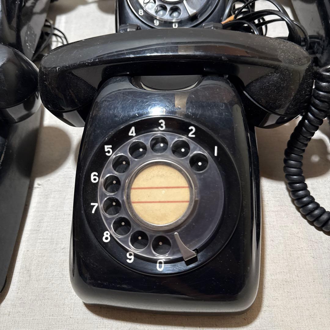 60s 昭和レトロ Japan 黒電話 ダイヤル式電話機 6台まとめ売り セット