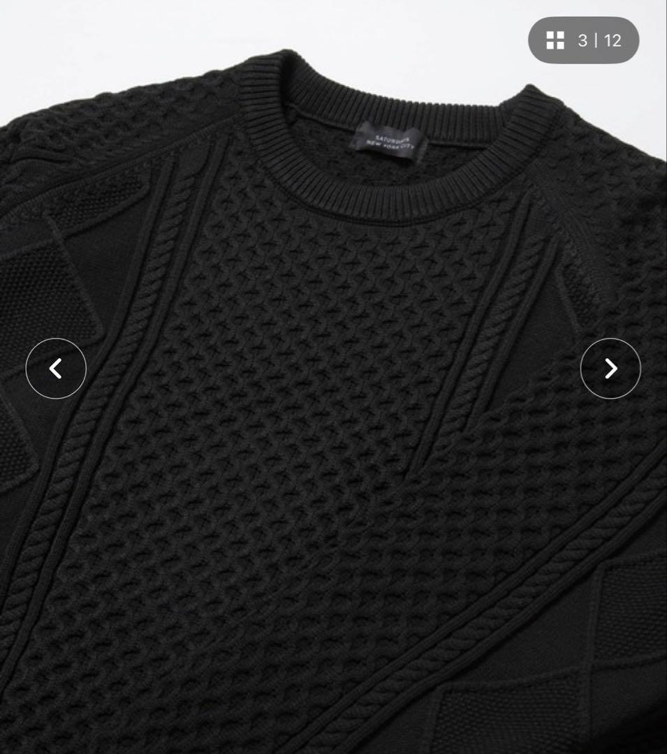 Saturdays Golf Polo Cable Knit ブラック