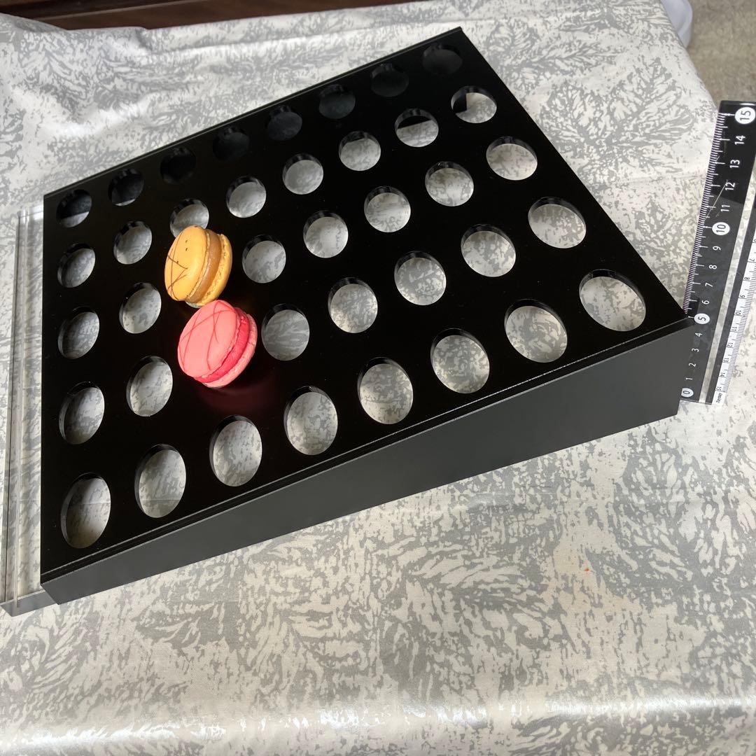 マカロンディスプレイトレー ホワイト＆ブラック2台セット