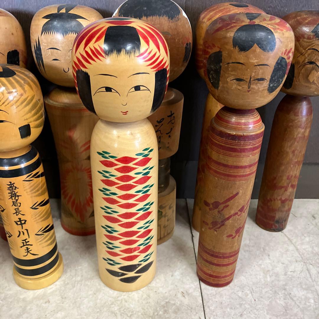 D-3 昭和レトロ 木製 こけし 小芥子 15体セット まとめ売り 日本人形