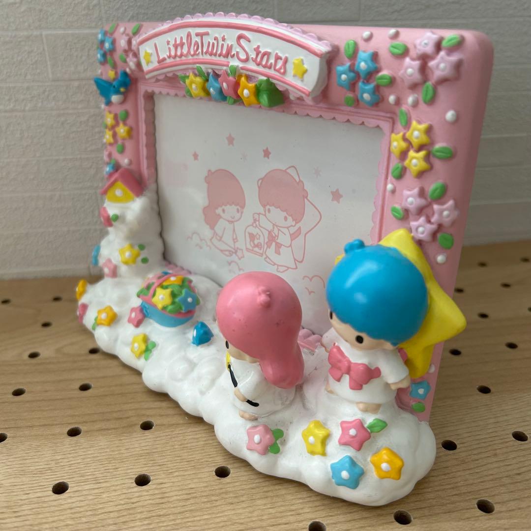 希少★キキララ　L判写真立て　陶器製　昭和レトロ　リトルツインスターズ　サンリオ