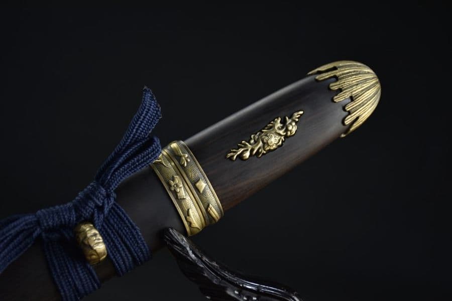 月を閉じ花を恥じる 古兵器   武具　刀装具　日本刀　模造刀 肋差   短刀