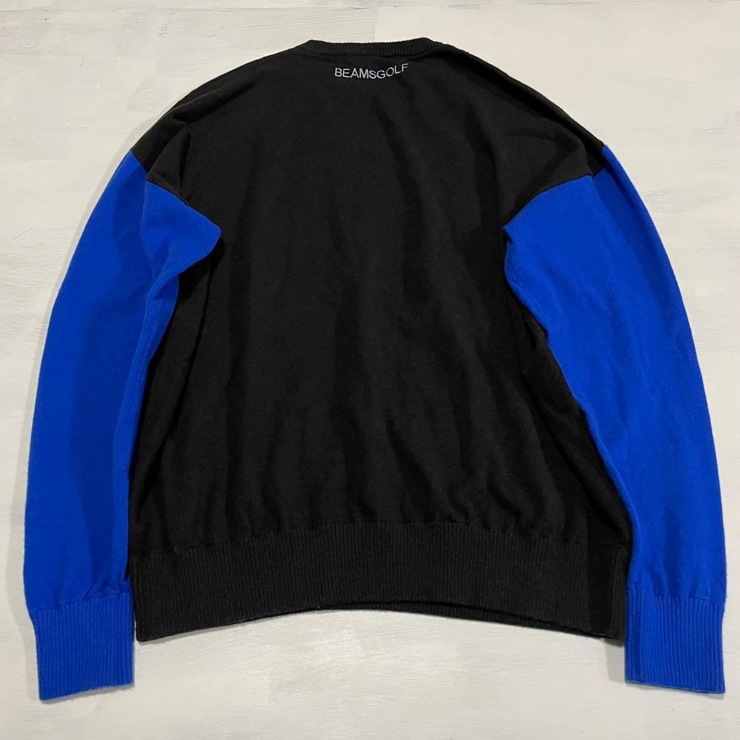 BEAMS GOLF ビームスゴルフ　レイヤーロゴ クールネック セーターM