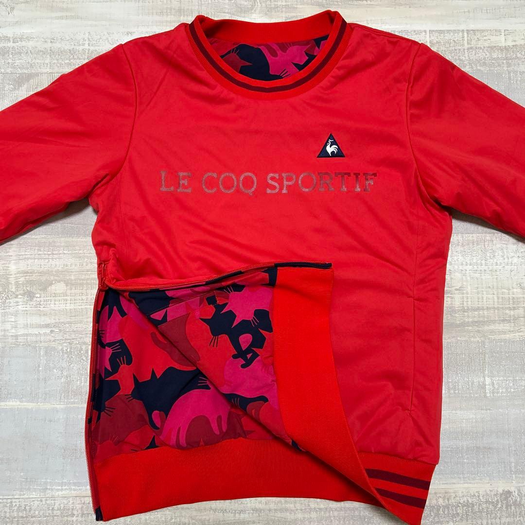 ルコックスポルティフゴルフ★猫柄★セットアップ★中綿★リバーシブル★【サイズS】